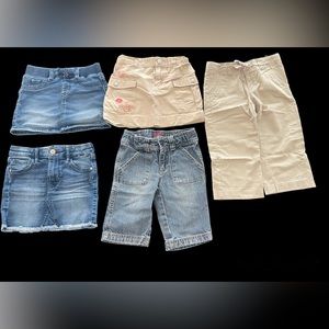 Lot of 5 Girls Skirts and Capris Size 5